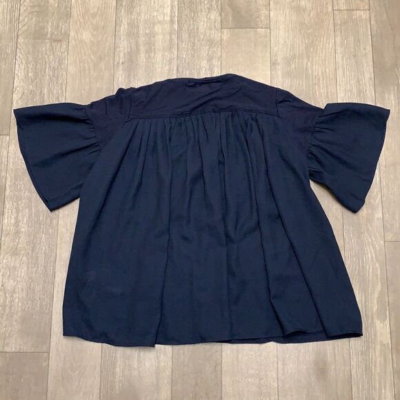 Womens Tommy‎ Hilfiger Ruffled Sleeve Sheer Top - Picture 2 of 6